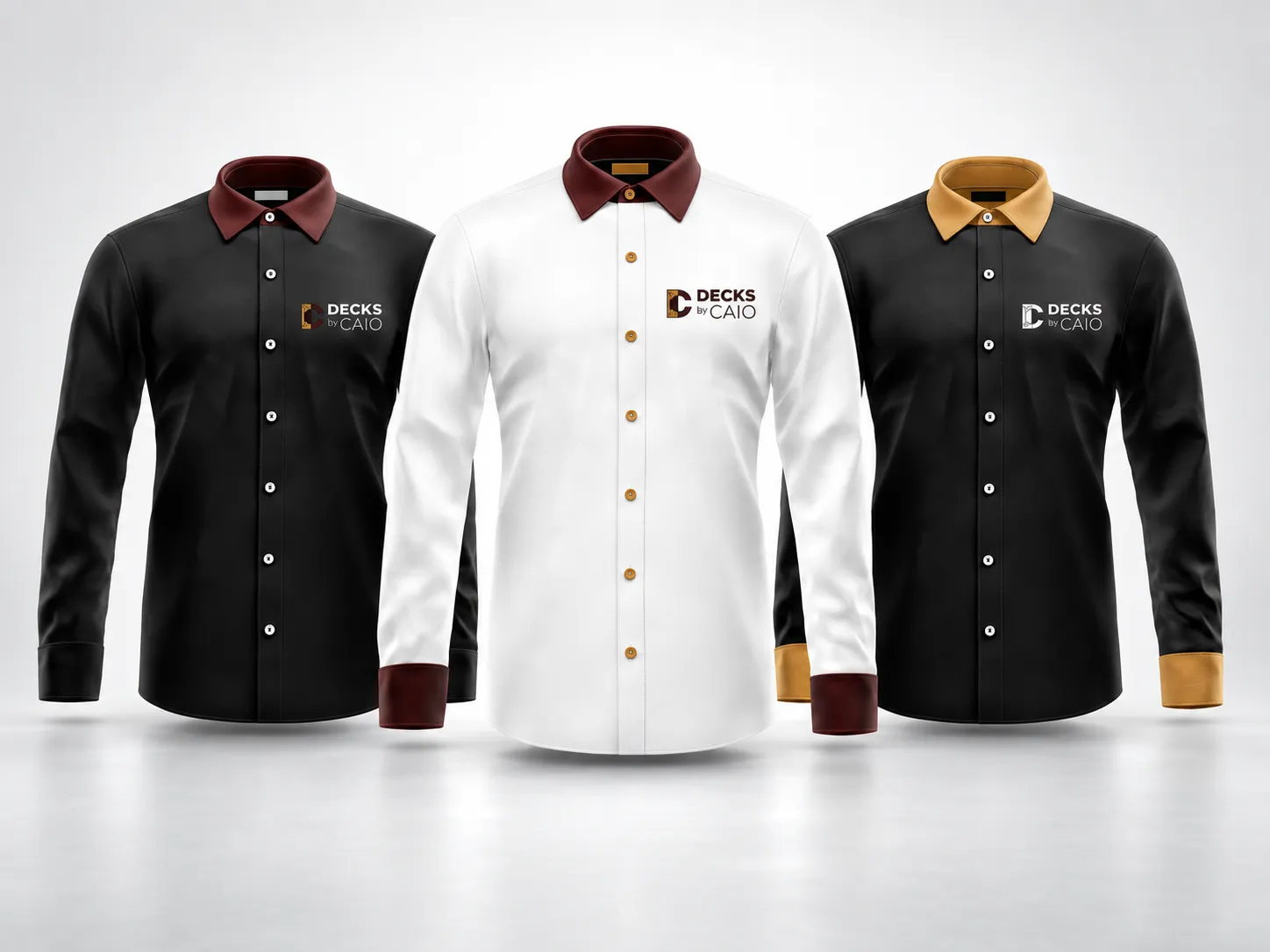 Camisas sociais com a identidade visual da Decks by Caio