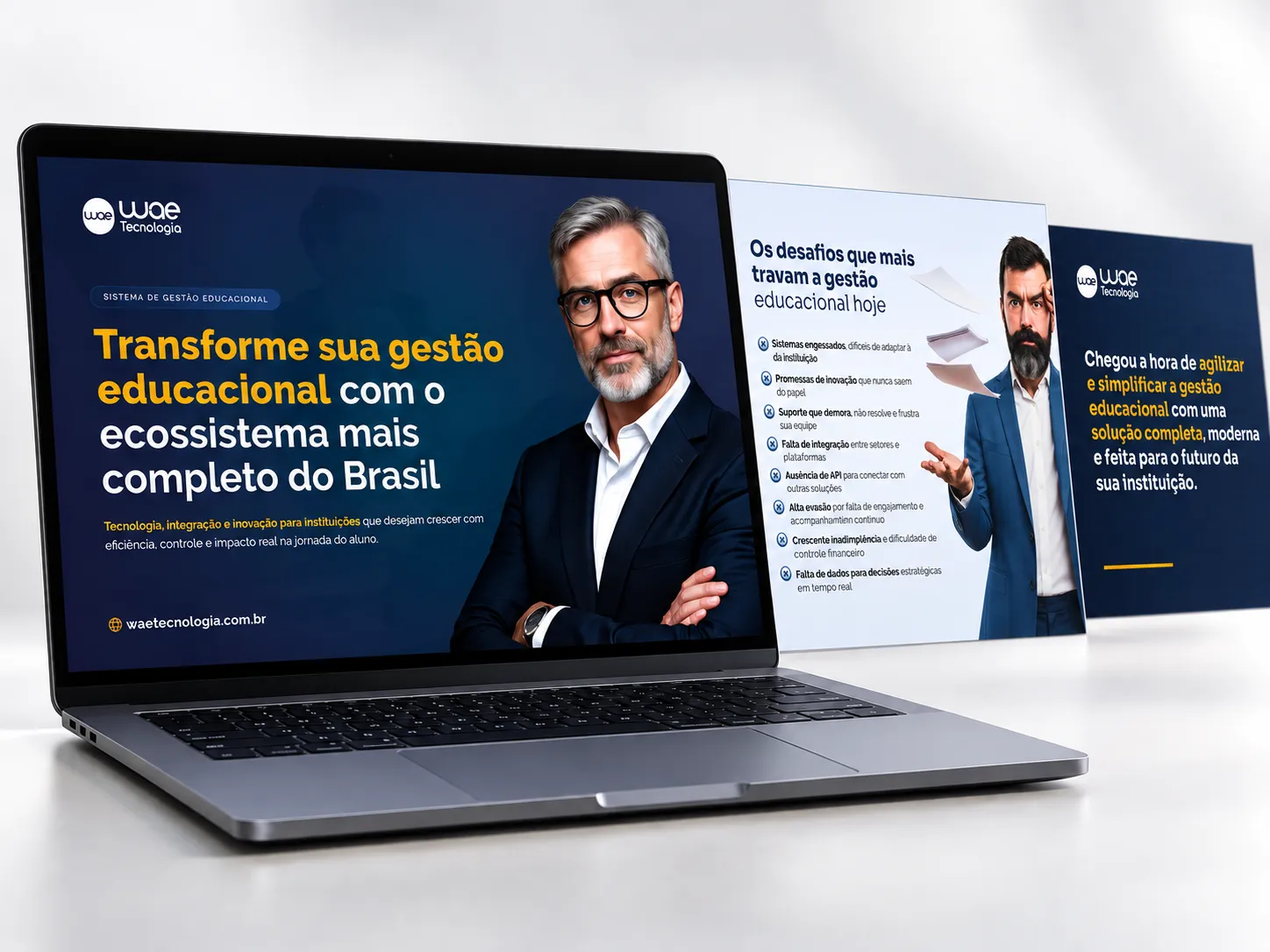Apresentação comercial da WAE Tecnologia aplicada em notebook e telas